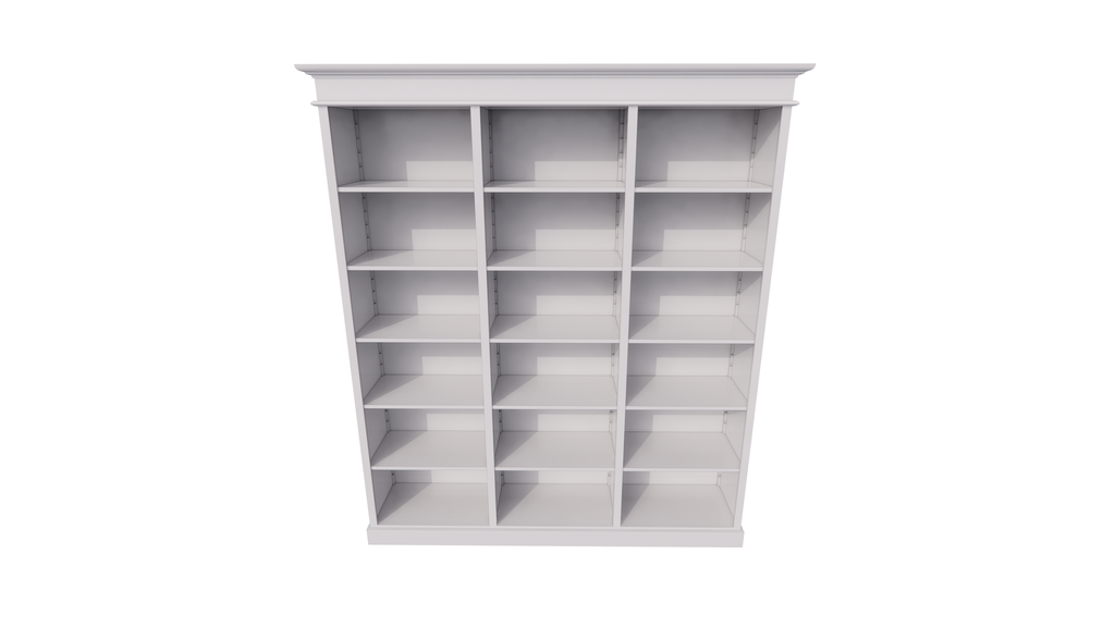 Bücherregal Queens Bibliothek - 200x40x240H cm - 15 verstellbare Einlegeböden - zerlegbar - schlichte Landhausoptik