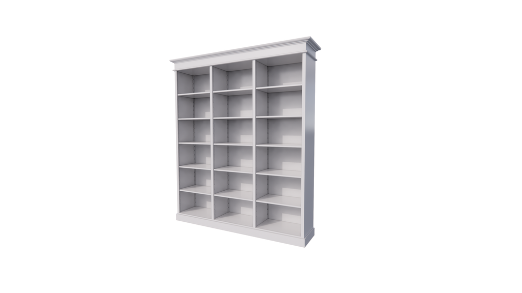 Bücherregal Queens Bibliothek - 200x40x240H cm - 15 verstellbare Einlegeböden - zerlegbar - schlichte Landhausoptik
