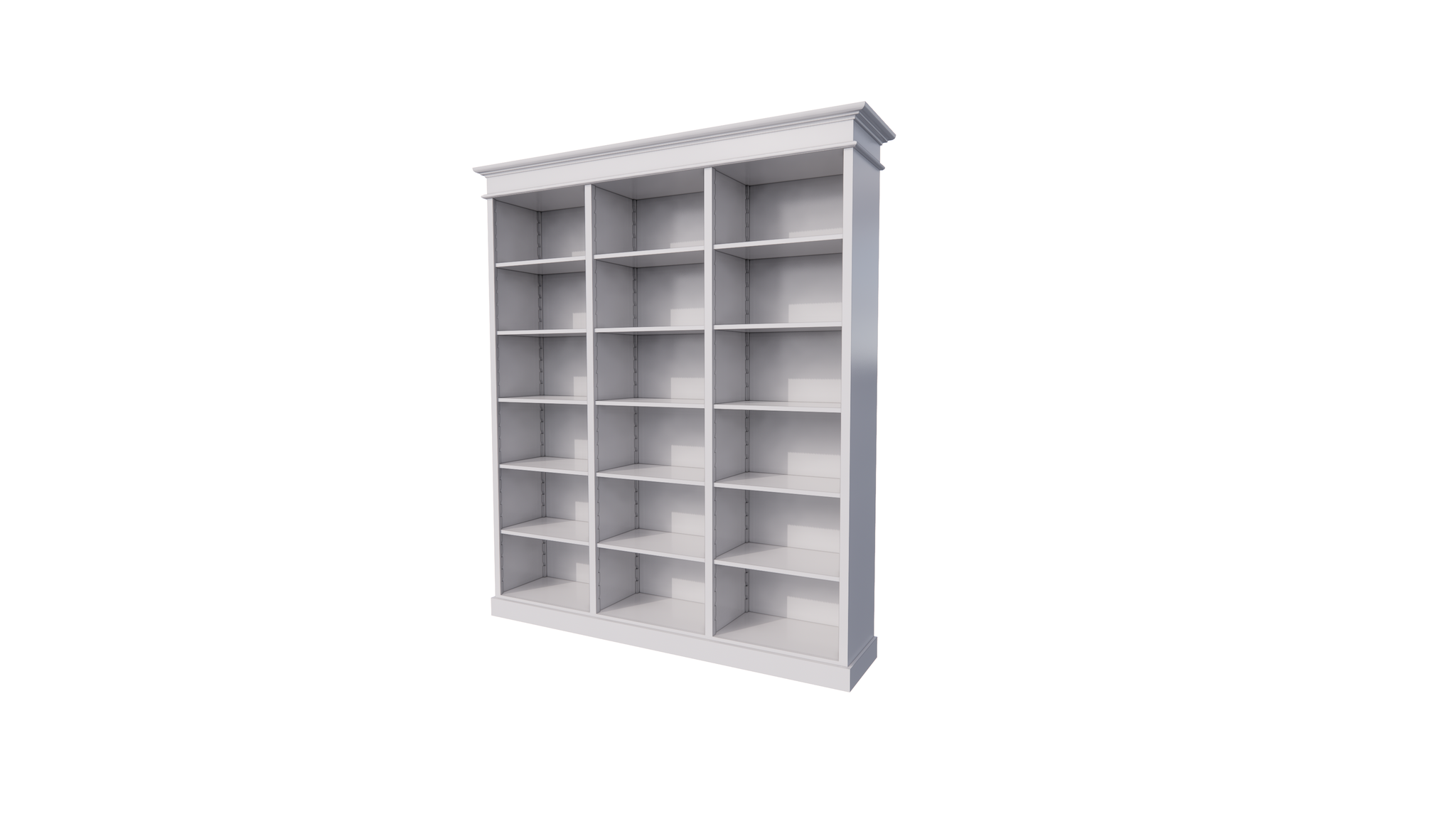 Bücherregal Queens Bibliothek - 200x40x240H cm - 15 verstellbare Einlegeböden - zerlegbar - schlichte Landhausoptik