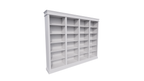 Bücherregal Queens Bibliothek - 300x40x240H cm - 20 verstellbare Einlegeböden - zerlegbar - schlichte Landhausoptik