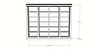 Bücherregal Queens Bibliothek - 300x40x240H cm - 20 verstellbare Einlegeböden - zerlegbar - schlichte Landhausoptik