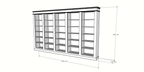 Bücherregal Queens Bibliothek - 400x40x240H cm - 25 verstellbare Einlegeböden - zerlegbar - schlichte Landhausoptik