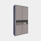 Regal Manhattan 08 - 120x40x240H cm - schlankes Design - 4 grifflose Türen - offener Fachbereich