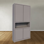 Regal Manhattan 08 - 120x40x240H cm - schlankes Design - 4 grifflose Türen - offener Fachbereich