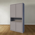 Regal Manhattan 08 - 120x40x240H cm - schlankes Design - 4 grifflose Türen - offener Fachbereich