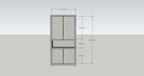 Regal Manhattan 08 - 120x40x240H cm - schlankes Design - 4 grifflose Türen - offener Fachbereich