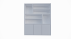 Fächerschrank Japan - 180x40x220H cm - 3 grifflose Push-to-Open-Türen - offener Schrank - Stick-Design - 5cm Fachbodenstärke