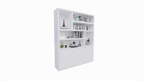 Fächerschrank Japan - 180x40x220H cm - 3 grifflose Push-to-Open-Türen - offener Schrank - Stick-Design - 5cm Fachbodenstärke