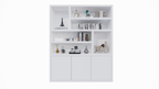 Fächerschrank Japan - 180x40x220H cm - 3 grifflose Push-to-Open-Türen - offener Schrank - Stick-Design - 5cm Fachbodenstärke