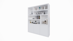 Fächerschrank Japan - 180x40x220H cm - 3 grifflose Push-to-Open-Türen - offener Schrank - Stick-Design - 5cm Fachbodenstärke