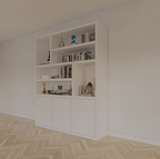 Fächerschrank Japan - 180x40x220H cm - 3 grifflose Push-to-Open-Türen - offener Schrank - Stick-Design - 5cm Fachbodenstärke