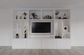 TV-Fachschrank Campos - 350x40x240H cm - TV-Fach - Cinewall - 4 push-to-open Türen - offene Fächer - schlankes Design - 5cm Fachboden- und Rahmenstärke