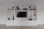 TV-Fachschrank Campos - 350x40x240H cm - TV-Fach - Cinewall - 4 push-to-open Türen - offene Fächer - schlankes Design - 5cm Fachboden- und Rahmenstärke