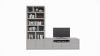 Kommode Rennes - 300x40x240H cm - Schubladen mit Push-to-Open - Türen mit Push-to-Open - offene Einlegeböden - schlichte Ausführung