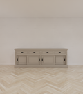 Sideboard Riviera - 260x55x90H cm - 4 Schiebetüren - 4 Schubladen mit Soft-Close - rustikale Ausführung