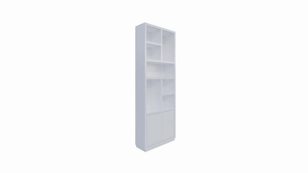 Regal Rockford 01 - 90x32x250H cm - push to open Türen - offene Regale - schlankes Awerking