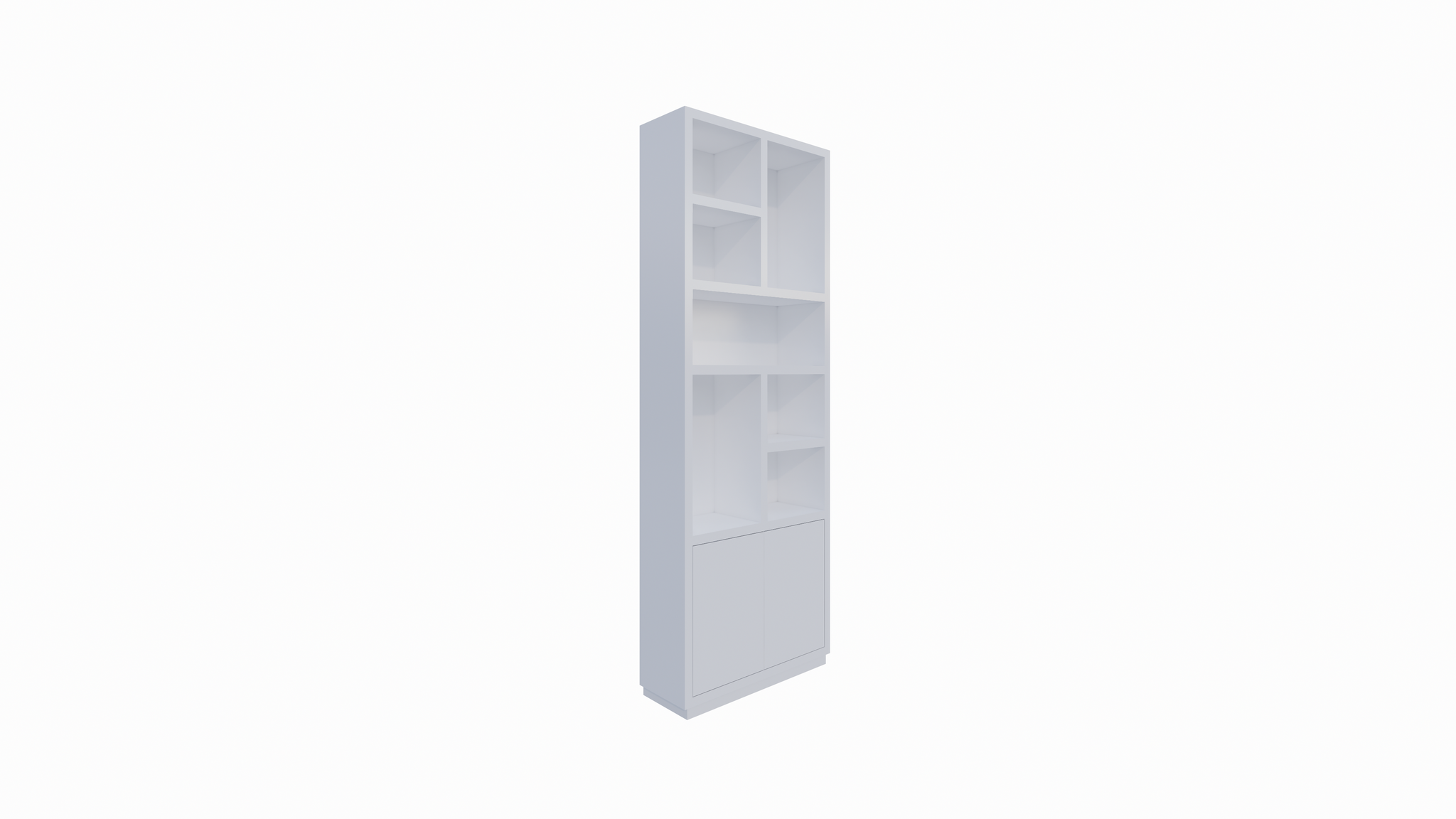 Regal Rockford 01 - 90x32x250H cm - push to open Türen - offene Regale - schlankes Awerking
