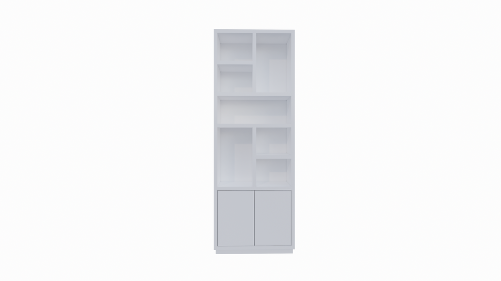 Regal Rockford 01 - 90x32x250H cm - push to open Türen - offene Regale - schlankes Awerking