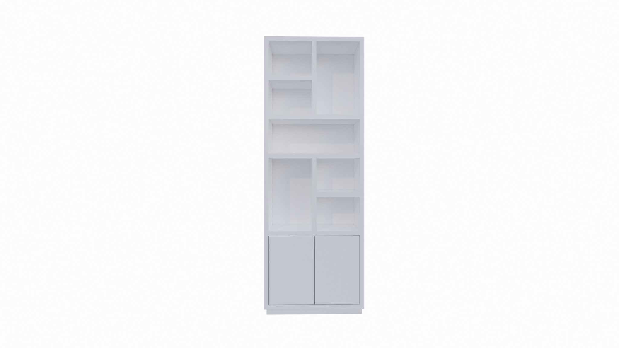 Regal Rockford 01 - 90x32x250H cm - push to open Türen - offene Regale - schlankes Awerking