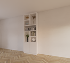 Regal Rockford 01 - 90x32x250H cm - push to open Türen - offene Regale - schlankes Awerking