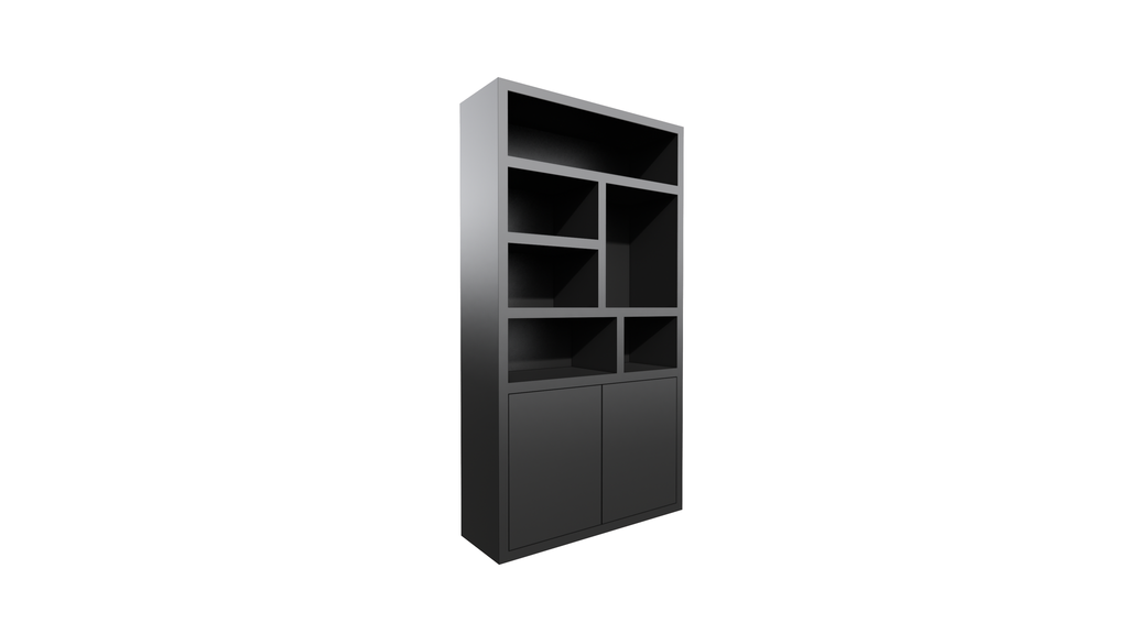 Kleiderschrank Ronda - 120x40x220H cm - 5cm Bodenstärke - offene Einlegeböden - 2 grifflose Push-to-open-Türen - schlichtes Design