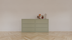 Rosetown Kommode - 180x40x90H cm - 6 Push-to-Open-Schubladen - schlankes Design