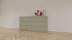 Rosetown Kommode - 180x40x90H cm - 6 Push-to-Open-Schubladen - schlankes Design