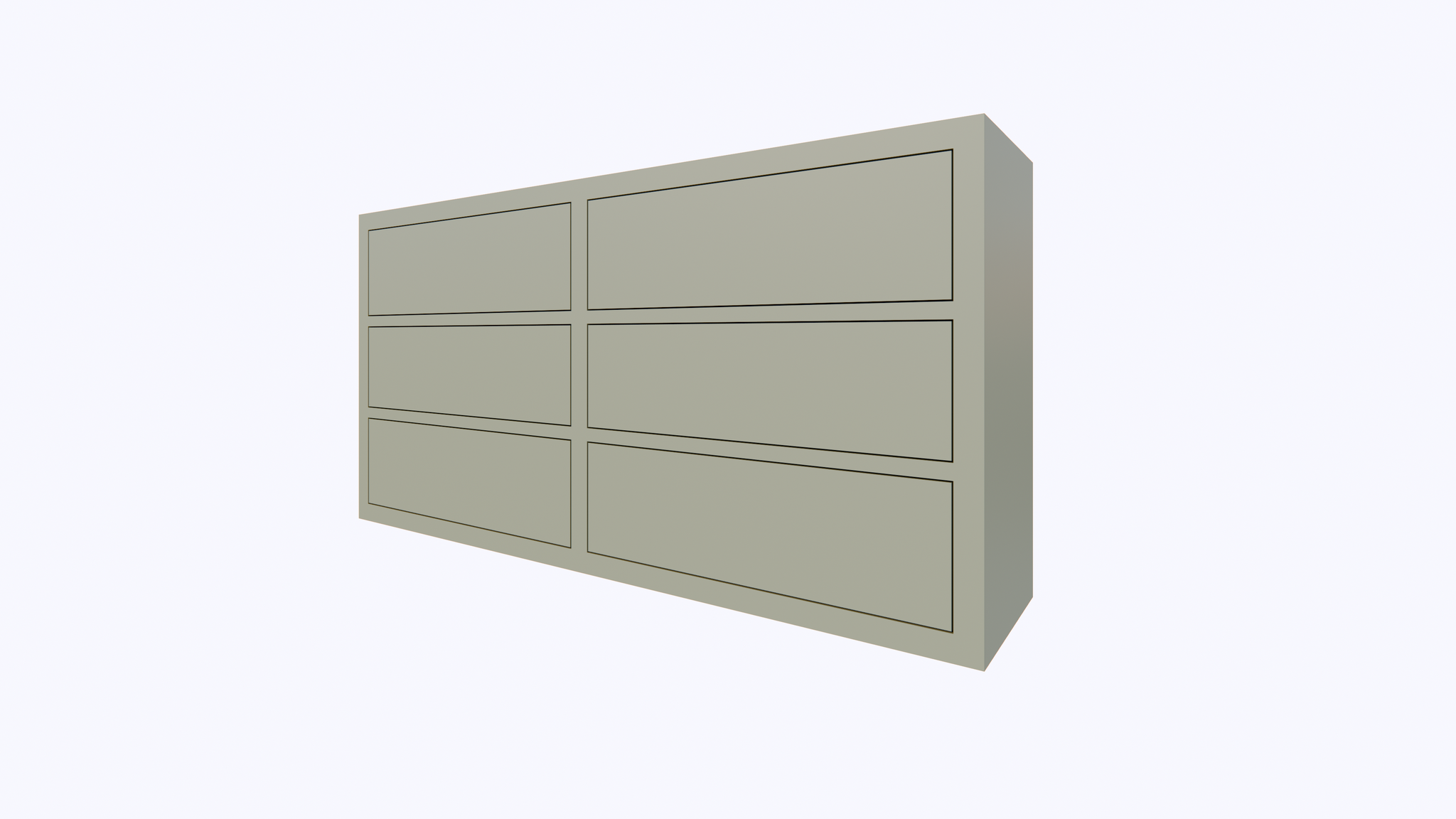 Rosetown Kommode - 180x40x90H cm - 6 Push-to-Open-Schubladen - schlankes Design