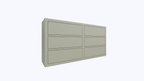 Rosetown Kommode - 180x40x90H cm - 6 Push-to-Open-Schubladen - schlankes Design
