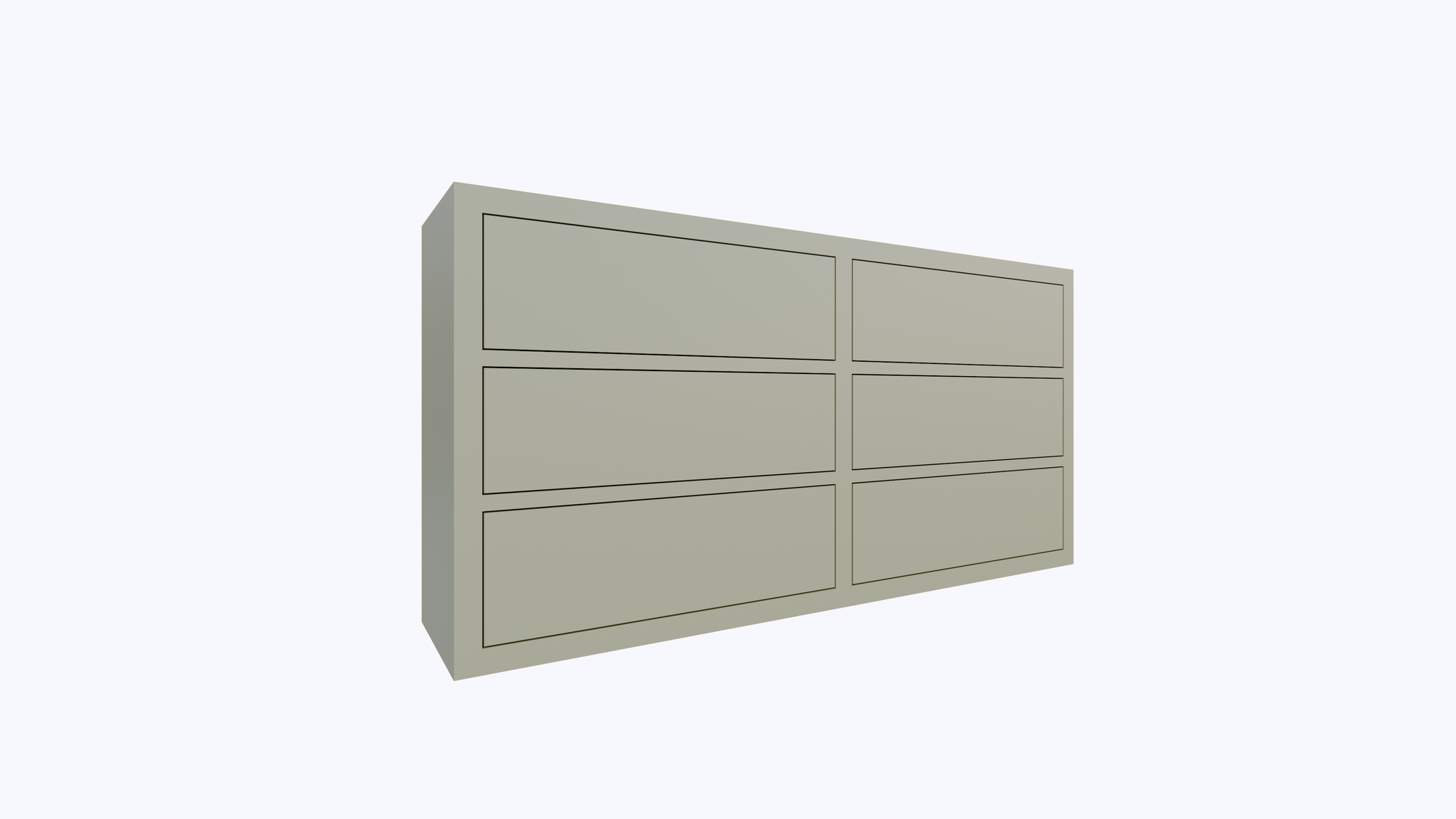 Rosetown Kommode - 180x40x90H cm - 6 Push-to-Open-Schubladen - schlankes Design