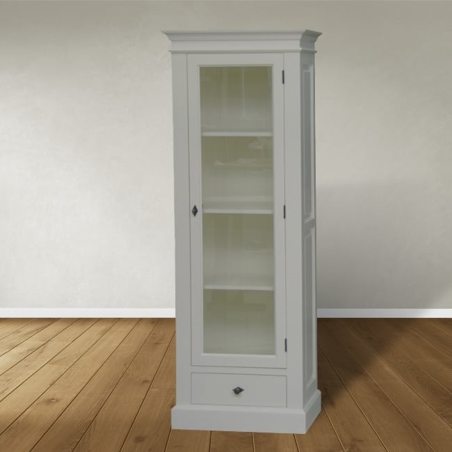 Rougemont Glasschrank - 70x43x190H cm - 1 Flügeltür - 1 Schublade mit Soft-Close