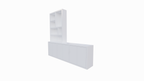 Royan TV-Sideboard - 275x30/45x255H cm - 6 Push-to-open-Türen - Facheinteilung - schlichte Ausführung