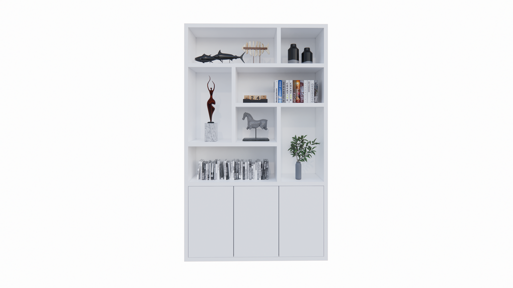 Kleiderschrank Saint Malo - 145x35x240H cm - 4cm Fachbodenstärke - Türen mit Druck zu öffnen