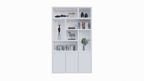 Kleiderschrank Saint Malo - 145x35x240H cm - 4cm Fachbodenstärke - Türen mit Druck zu öffnen