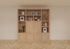 Lagerschrank Salvador - 220x40x230H cm - offene Fachböden - 6 aufschiebbare Türen - Fachböden hinter den Türen