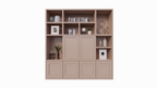 Lagerschrank Salvador - 220x40x230H cm - offene Fachböden - 6 aufschiebbare Türen - Fachböden hinter den Türen