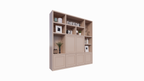 Lagerschrank Salvador - 220x40x230H cm - offene Fachböden - 6 aufschiebbare Türen - Fachböden hinter den Türen