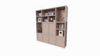 Lagerschrank Salvador - 220x40x230H cm - offene Fachböden - 6 aufschiebbare Türen - Fachböden hinter den Türen