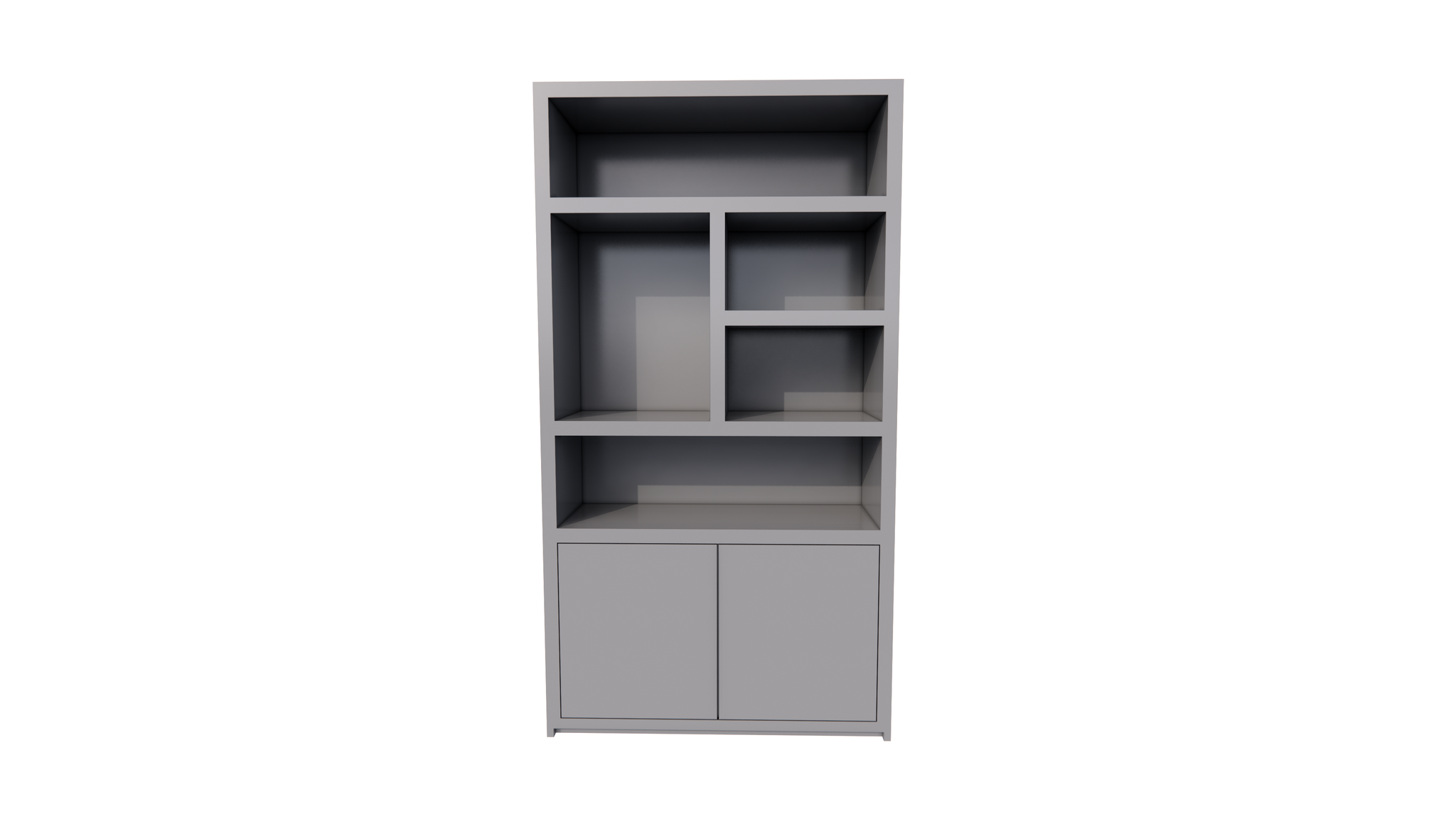 Sideboard San Diego - 120x40x220H cm - 2 push-to-open Türen - offene Fächer - grifflose Türen - 5cm Bodenstärke