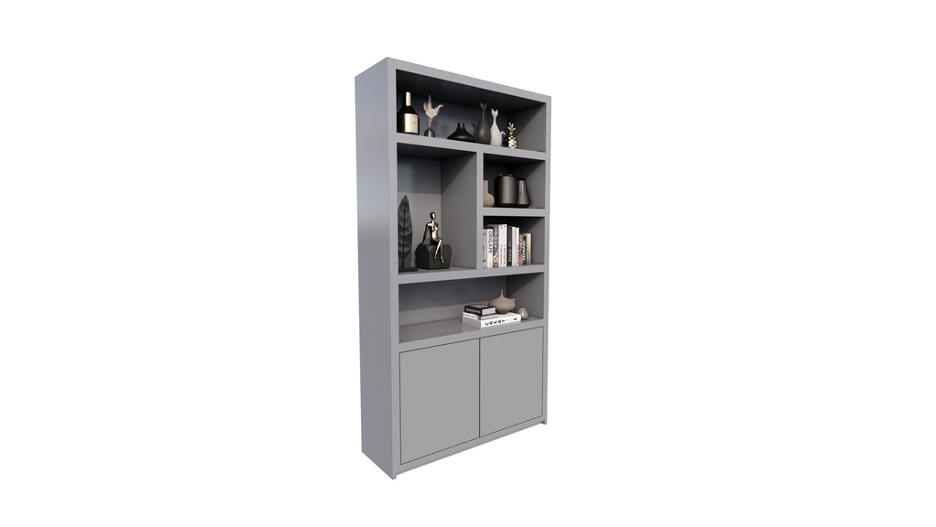 Sideboard San Diego - 120x40x220H cm - 2 push-to-open Türen - offene Fächer - grifflose Türen - 5cm Bodenstärke