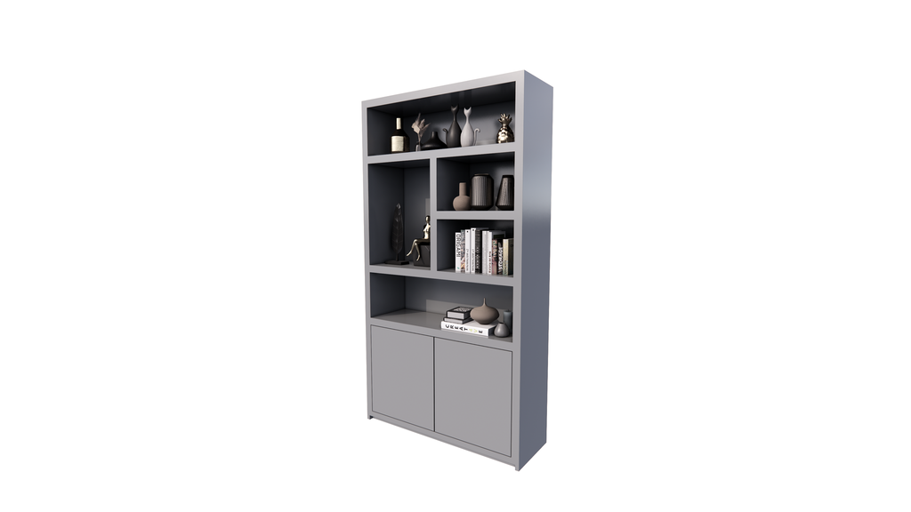 Sideboard San Diego - 120x40x220H cm - 2 push-to-open Türen - offene Fächer - grifflose Türen - 5cm Bodenstärke