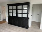 Buffetschrank San Marco - 240x50x220H cm - 4 Schiebetüren aus Glas - Seiten aus Glas - 4 Schubladen mit Soft Close - 4 geschlossene Schiebetüren