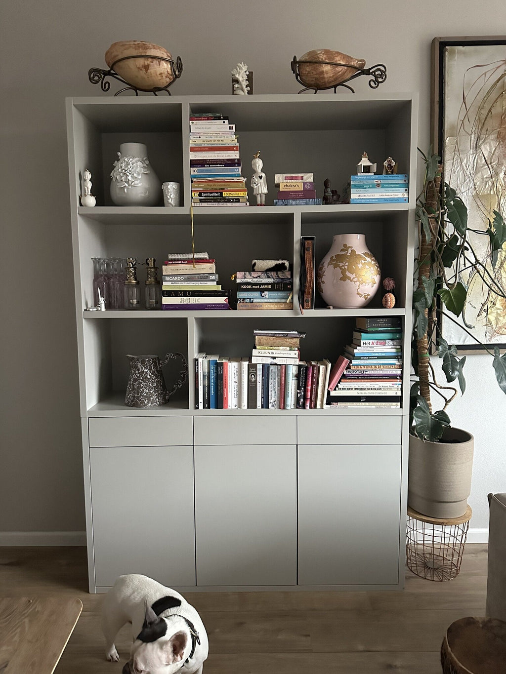 Sideboard San Remo - 150x40x230H cm - offene Einlegeböden - 2 grifflose Schubladen mit Soft-Close - 2 grifflose Push-to-Open-Türen - schlichtes Design