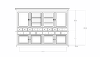 Buffetschrank Santa Monica - 290x45x215H cm - Flügeltüren - Soft-Close-Schubladen