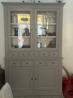 Buffetschrank Santa Monica - 145x45x215H cm - 2 Vitrinentüren mit Scharnieren - 9 Schubladen - 2 geschlossene Türen mit Scharnieren