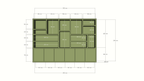 Sapporro Fächerschrank - 350x40x240H cm - 5cm Fachbodenstärke - 6 push-to-open Türen