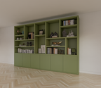 Sapporro Fächerschrank - 350x40x240H cm - 5cm Fachbodenstärke - 6 push-to-open Türen