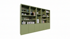 Sapporro Fächerschrank - 350x40x240H cm - 5cm Fachbodenstärke - 6 push-to-open Türen