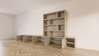 TV-Sideboard mit Fächerschrank Sassari - 540x40x65/240H cm - push-to-open Türen - offene Fächer - schlankes Design