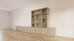 TV-Sideboard mit Fächerschrank Sassari - 540x40x65/240H cm - push-to-open Türen - offene Fächer - schlankes Design